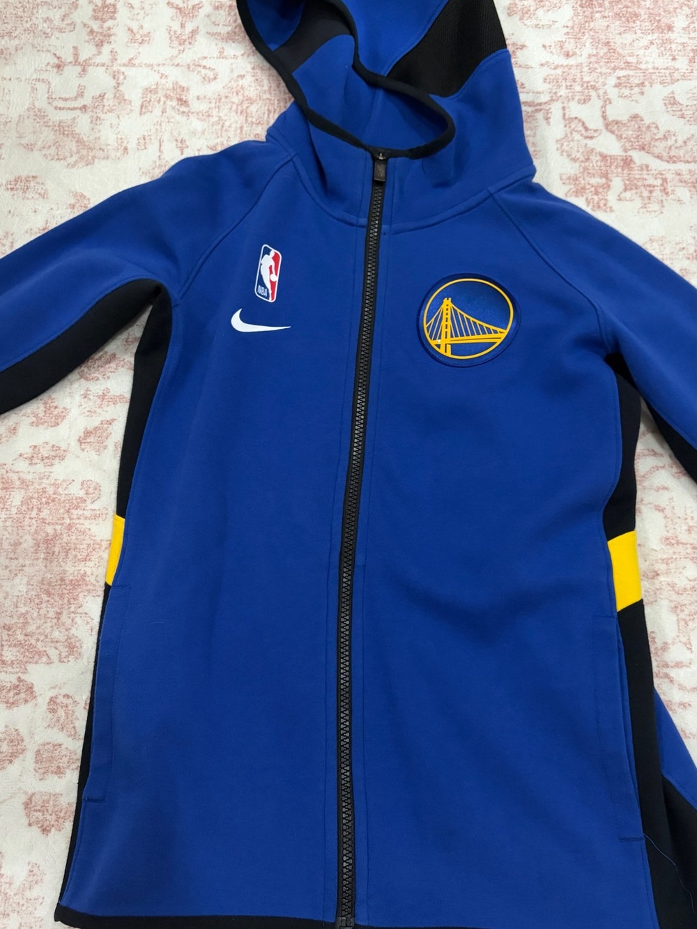 Nike Blue and Yellow Warriors Full-Zip Nike Tech Hoodie